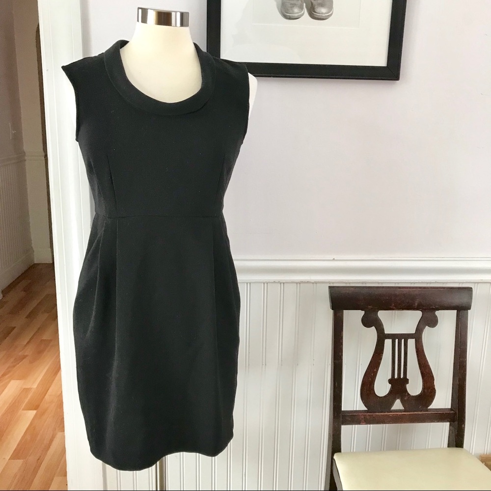 LOFT Petites Black Sheath Career Dress Pockets Y11 - Picture 1 of 8